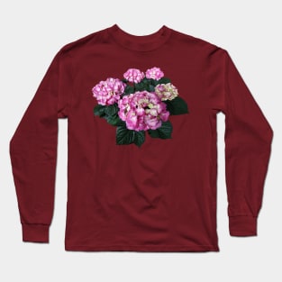 Hydrangeas - Circle of Pink Hydrangea Long Sleeve T-Shirt